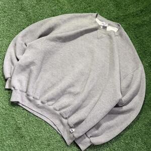 Vintage Russell Athletic Blank Grey Crewneck Sweatshirt XXL 90s Casual Leisure